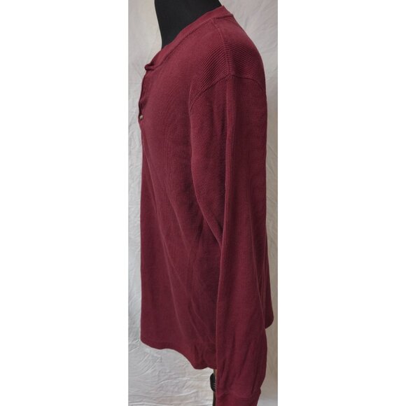 KingSize Mens 3XLT Red Waffle Thermal Cotton Blend Outdoors Big Henley Shirt - Picture 5 of 11